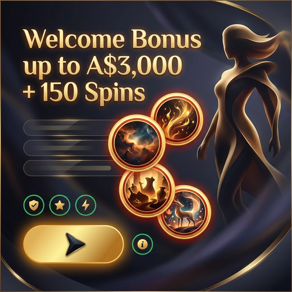 Welcome Bonus up to A$3,000 + 150 Spins